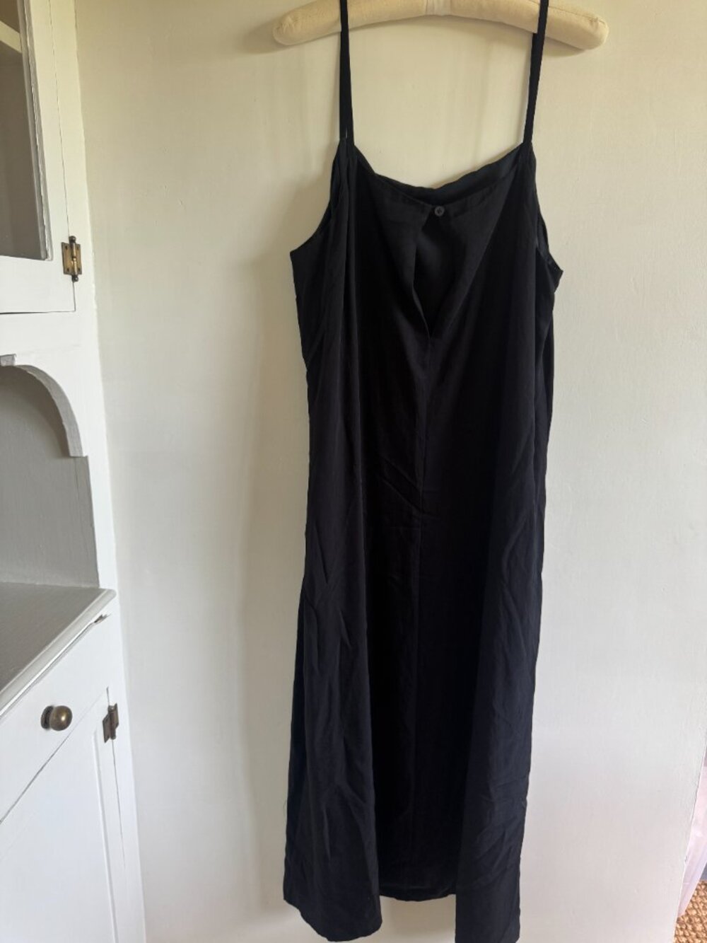 LIKE NEW Everlane The Japanese GOWEAVE Slip Dress Black Sleeveless Square Neck - Picture 3 of 8